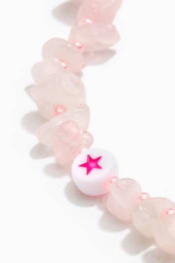 hover state of Star Rose Quartz Crystal Healing Necklace 