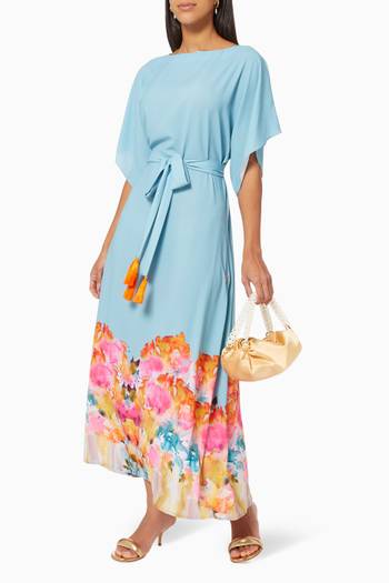 hover state of Kaftan Style Dress in Crepe 