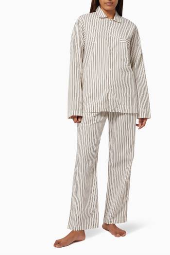 hover state of Hopper Stripes Poplin Pyjamas Shirt in Organic Cotton   