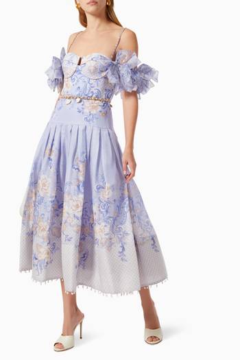 hover state of Postcard Bow Bodice Dress in Silk   
