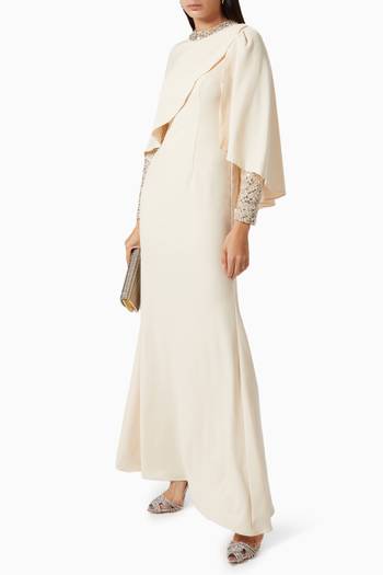 hover state of Embellished Cape Gown  