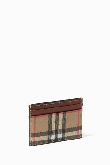 hover state of Card Case in Vintage Check E-canvas & Leather    