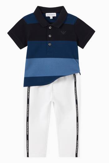 hover state of Gradient Stripe Polo Shirt in Cotton