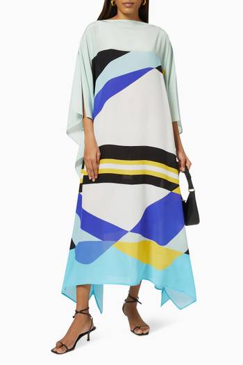 hover state of Davis Long Scarf Dress in Crepe De Chine  