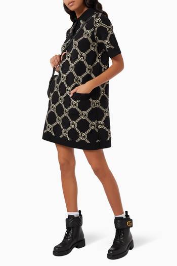 hover state of Reversible Polo Dress in Interlocking G Jacquard    