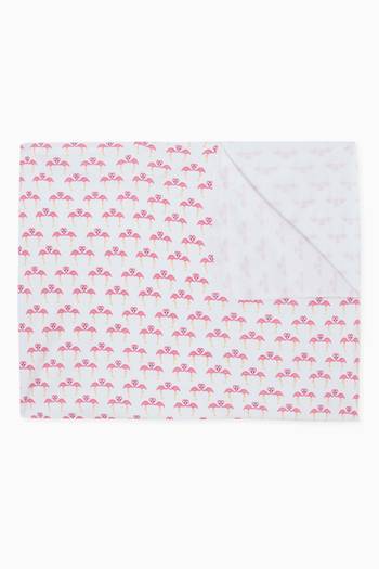 hover state of Pinky Print Swaddle Blanket in Pima Cotton