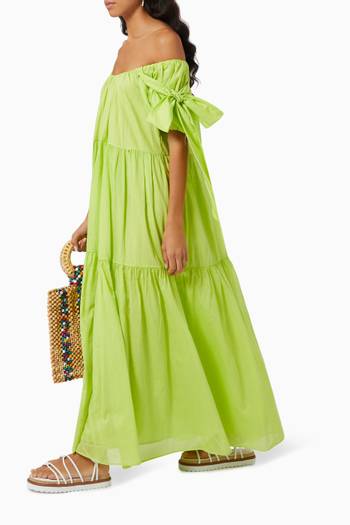 hover state of Joanne Balloon Maxi Dress in Silk & Cotton Gauze    