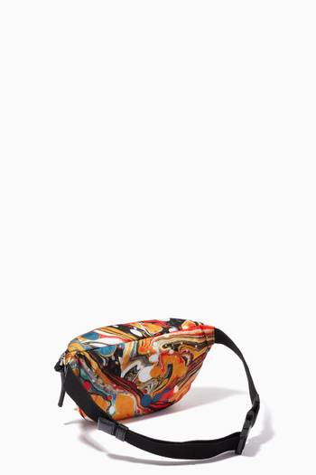 hover state of Marbled Print Waist Bag in Nylon 