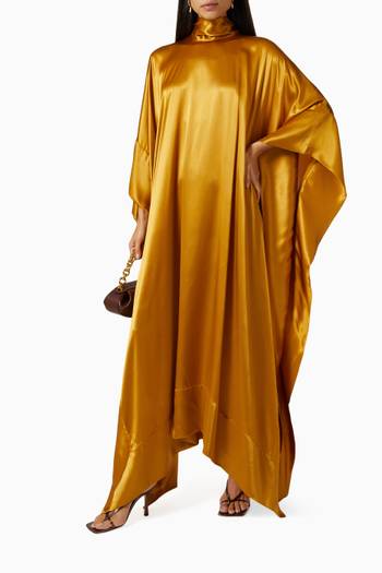 hover state of New Age Kaftan Dress in Silk Satin  