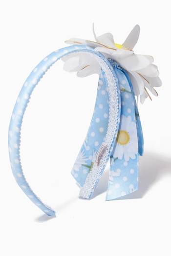 hover state of Floral Daisy Headband in Satin  