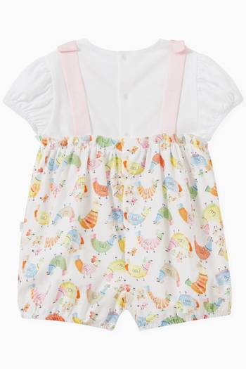 hover state of Bird Print Romper in Cotton
