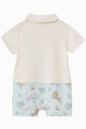 hover state of Animals Print Romper in Organic Cotton