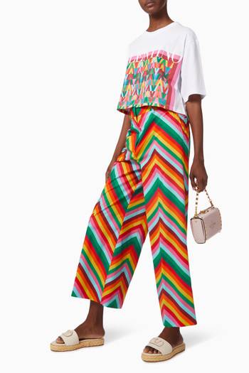 hover state of Valentino Archive 1973 Chevron Pants in Cotton 