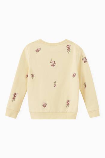 hover state of Floral Sweatshirt in Organic Cotton