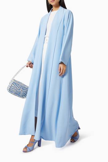 hover state of Collared Abaya in Stretch Chiffon 