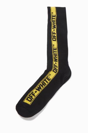 hover state of Industrial Logo Mid Length Socks in Cotton         