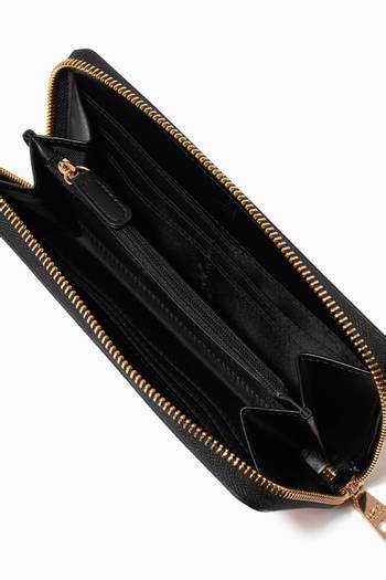 hover state of Zip Around Wallet in Textured Faux Leather     