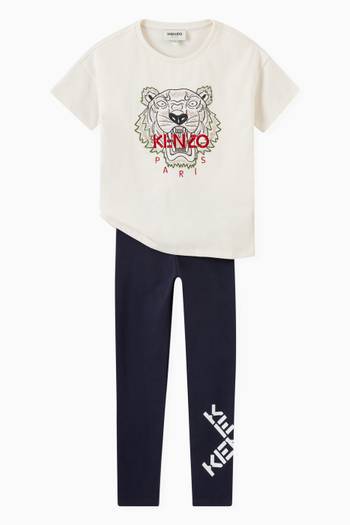 hover state of Embroidered Tiger T-shirt in Cotton Jersey 