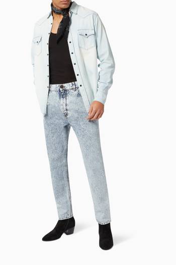 hover state of Baggy Cropped Jeans in Organic Cotton Denim    
