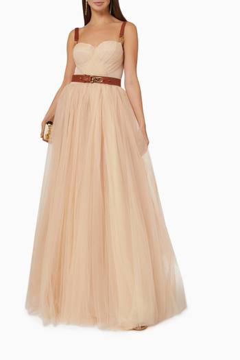 hover state of Sleeveless Gown in Embellished Tulle 
