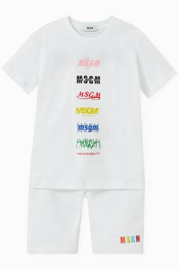 hover state of Multi-Logo T-Shirt in Cotton  