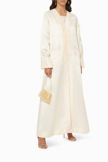 hover state of Pleated Abaya in Satin 