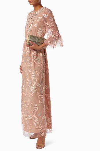 hover state of Blossom Sequin Kaftan in Tulle 