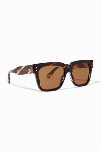 hover state of Rectangular Frame Sunglasses in Acetate 