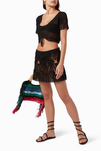 hover state of Epic Mini Skirt in Cotton Crochet 