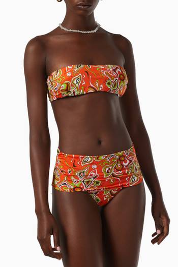 hover state of Africana Print High Waist Bikini Bottoms