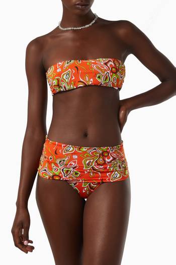 hover state of Africana Print Bandeau Bikini Top 