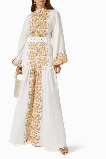 hover state of Meadow Long Sleeve Maxi Dress in Ramie