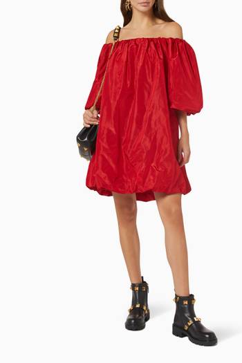 hover state of Off-the-shoulder Bubble Dress in Silk Taffeta 
