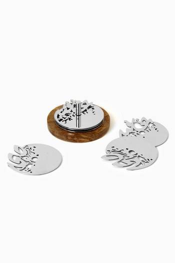 hover state of Progression Coasters Set in Stainless Steel 