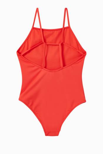 hover state of Logo One-Piece Swimsuit in Recycled Nylon Blend