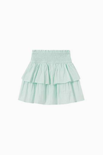 hover state of Smocked Tiered Skirt in Cotton