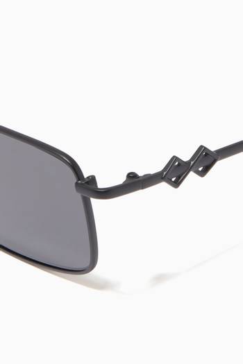 hover state of Devon Rectangular Sunglasses in Metal       