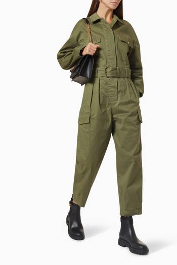 hover state of Belted Boiler Jumpsuit in Organic Cotton 