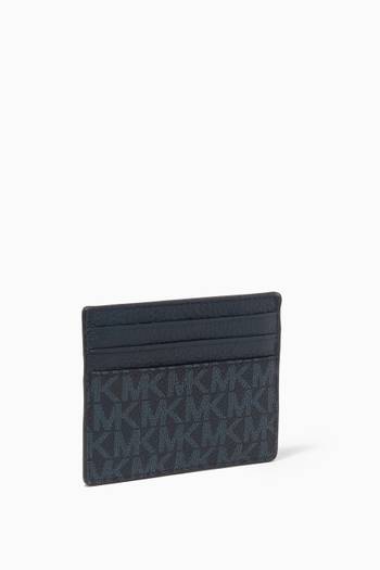 hover state of Stripe Tall Card Case in Canvas & Pebbled Leather      