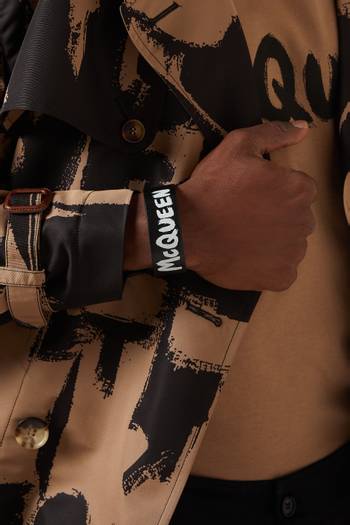 hover state of McQueen Graffiti Cuff  Bracelet in Leather  