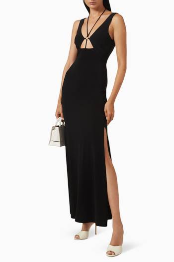 hover state of Adele Maxi Dress in Bonded Crepe