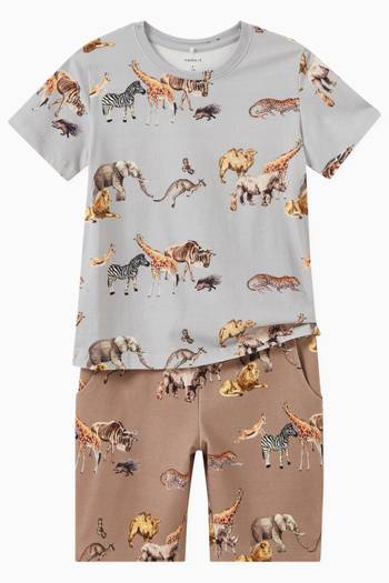hover state of Safari Print T-shirt in Cotton 