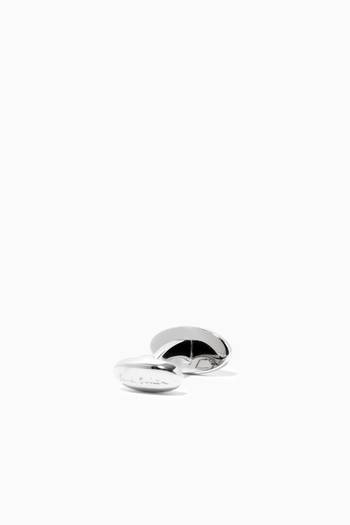 hover state of Signature Oval Cufflinks in Metal      