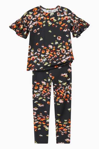 hover state of Floral Print T-shirt in Organic Jersey