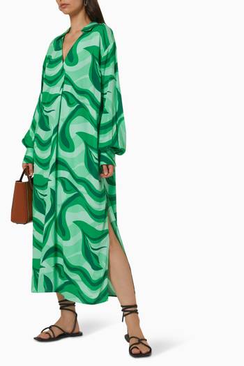 hover state of Yasswirl Midi Dress in LENZING™ ECOVERO™ Viscose 