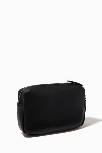 hover state of Utility Wash Bag in Nappa Recycled Faux Leather 
