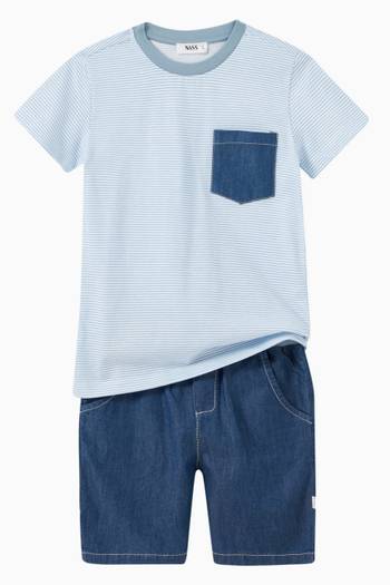 hover state of Sam Striped T-shirt in Cotton 