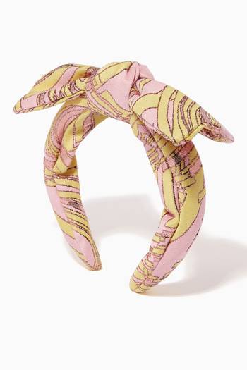 hover state of Esploso Print Hairband in Laminated Jacquard