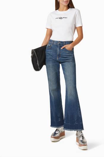 hover state of 90s Crop Flare Mid-rise Jeans in Denim