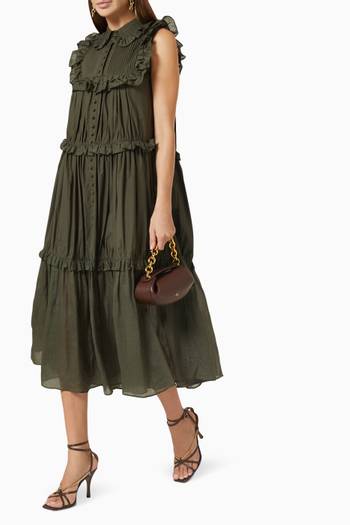 hover state of Hannah Tiered Midi Dress  